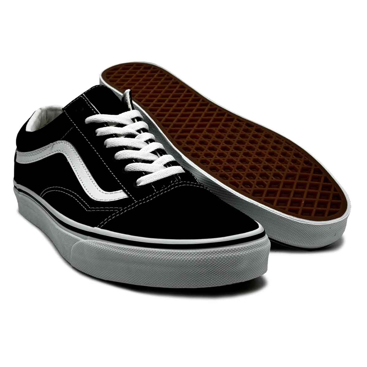 Vans Old Skool Negros Suela Blanca Unisex Originales Skaters