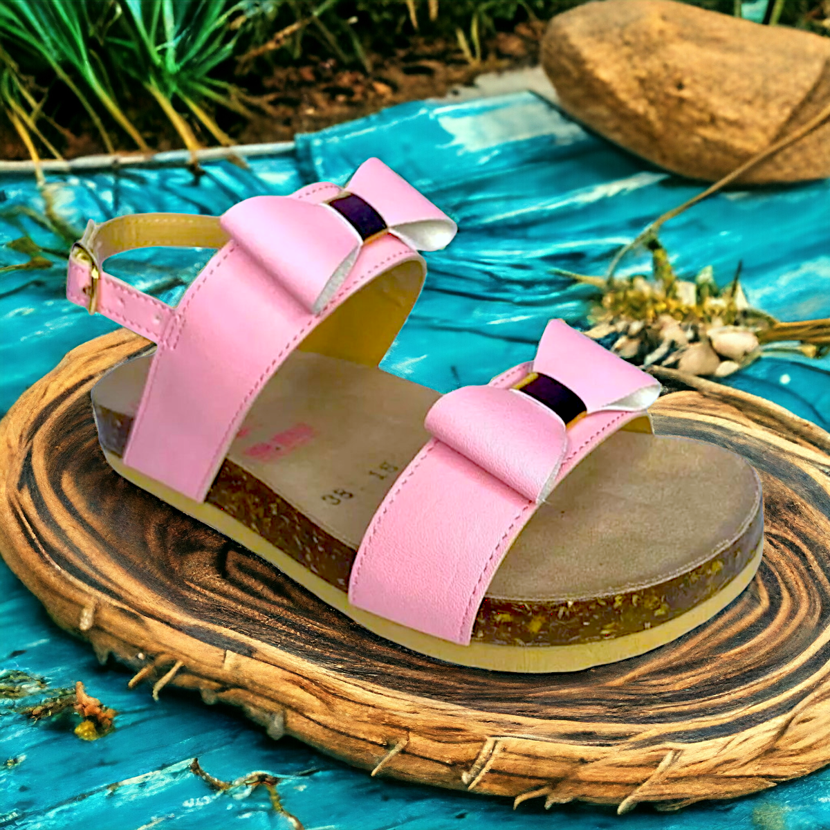 Huaraches De Niña Con Moños, Estilo Verano LAS CUATAS.