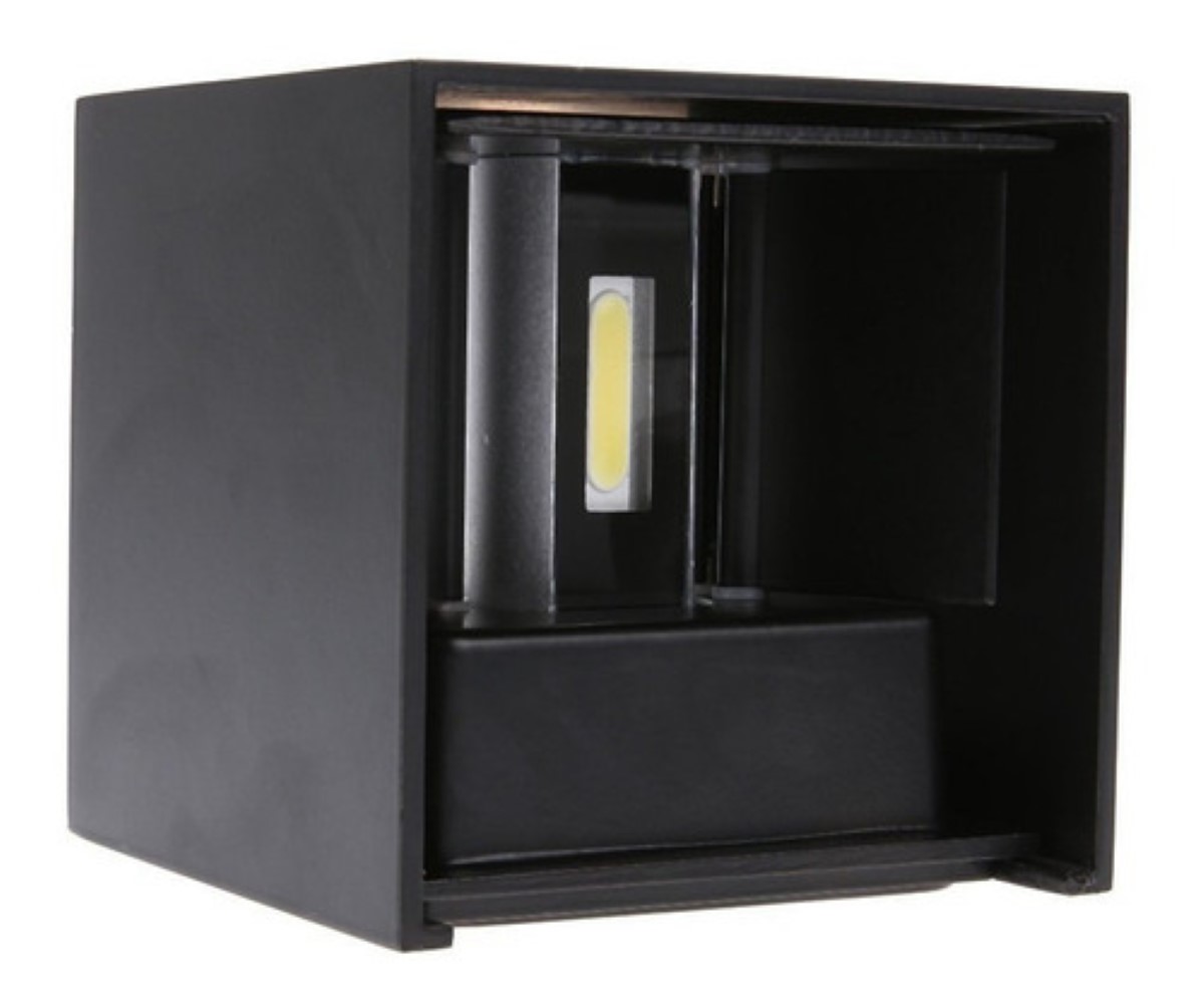 "Arbotante Muro Led 10w Negro Cuadrado Luz Calida P/ Exterior negra "