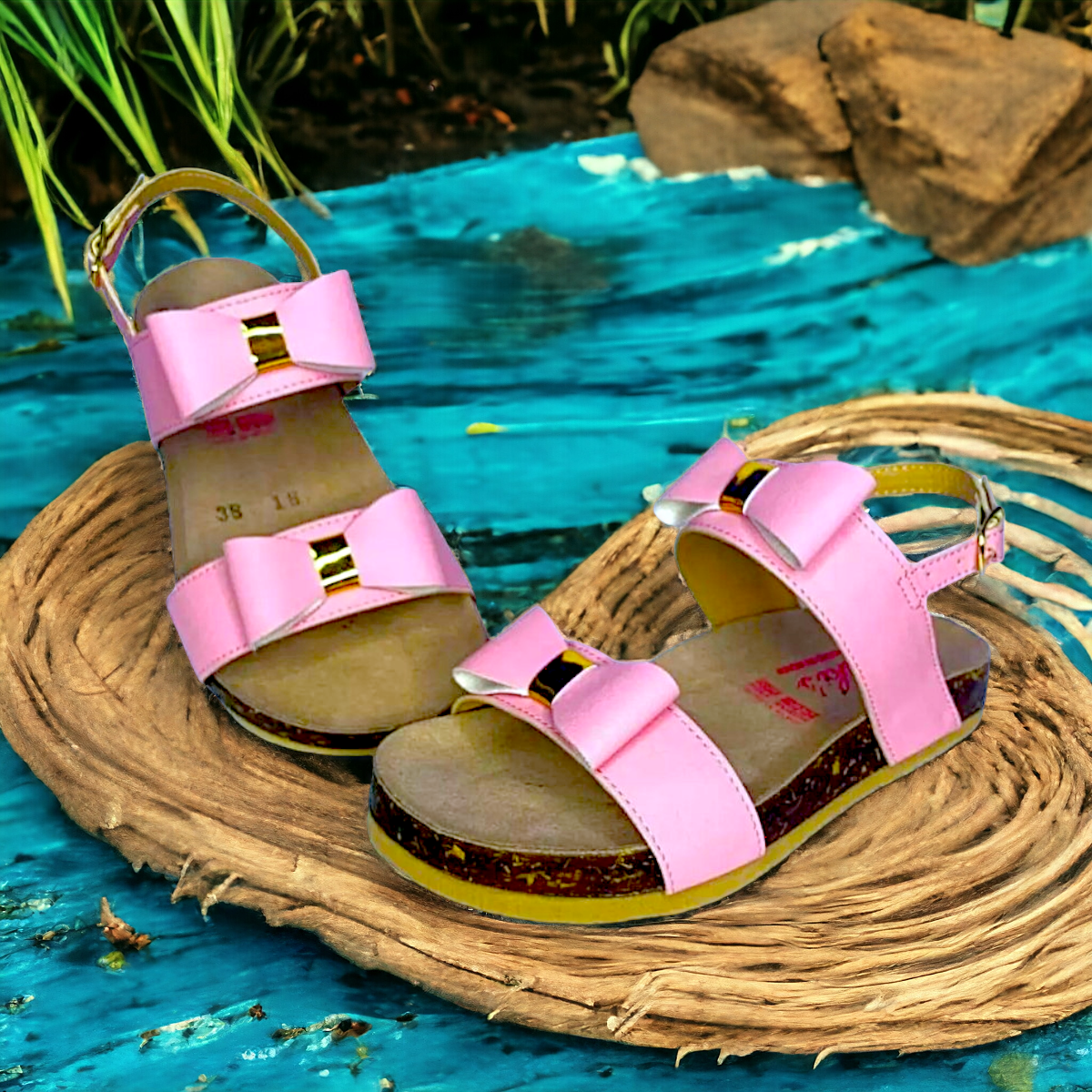 Huaraches De Niña Con Moños, Estilo Verano LAS CUATAS.