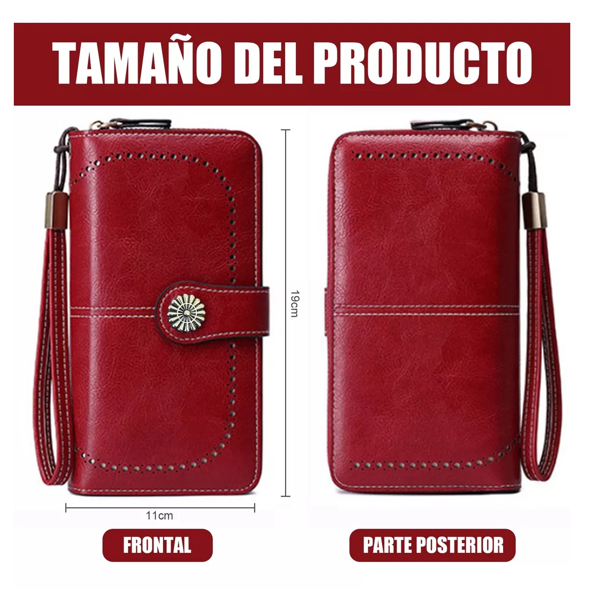 Cartera Para Mujer Gran Capacidad Rojo