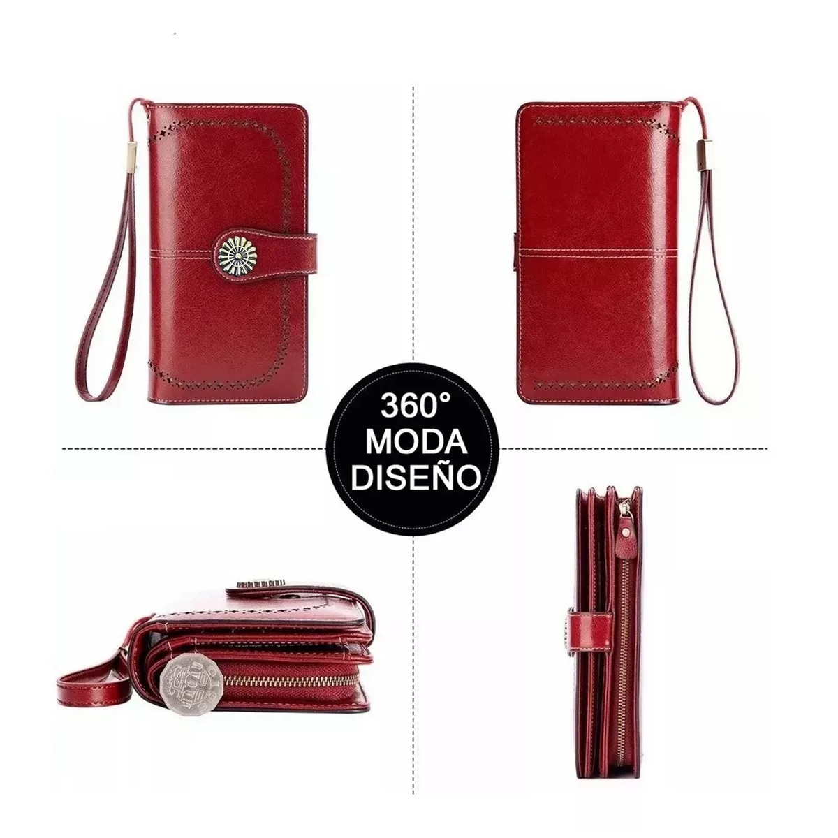 Cartera Para Mujer Gran Capacidad Rojo