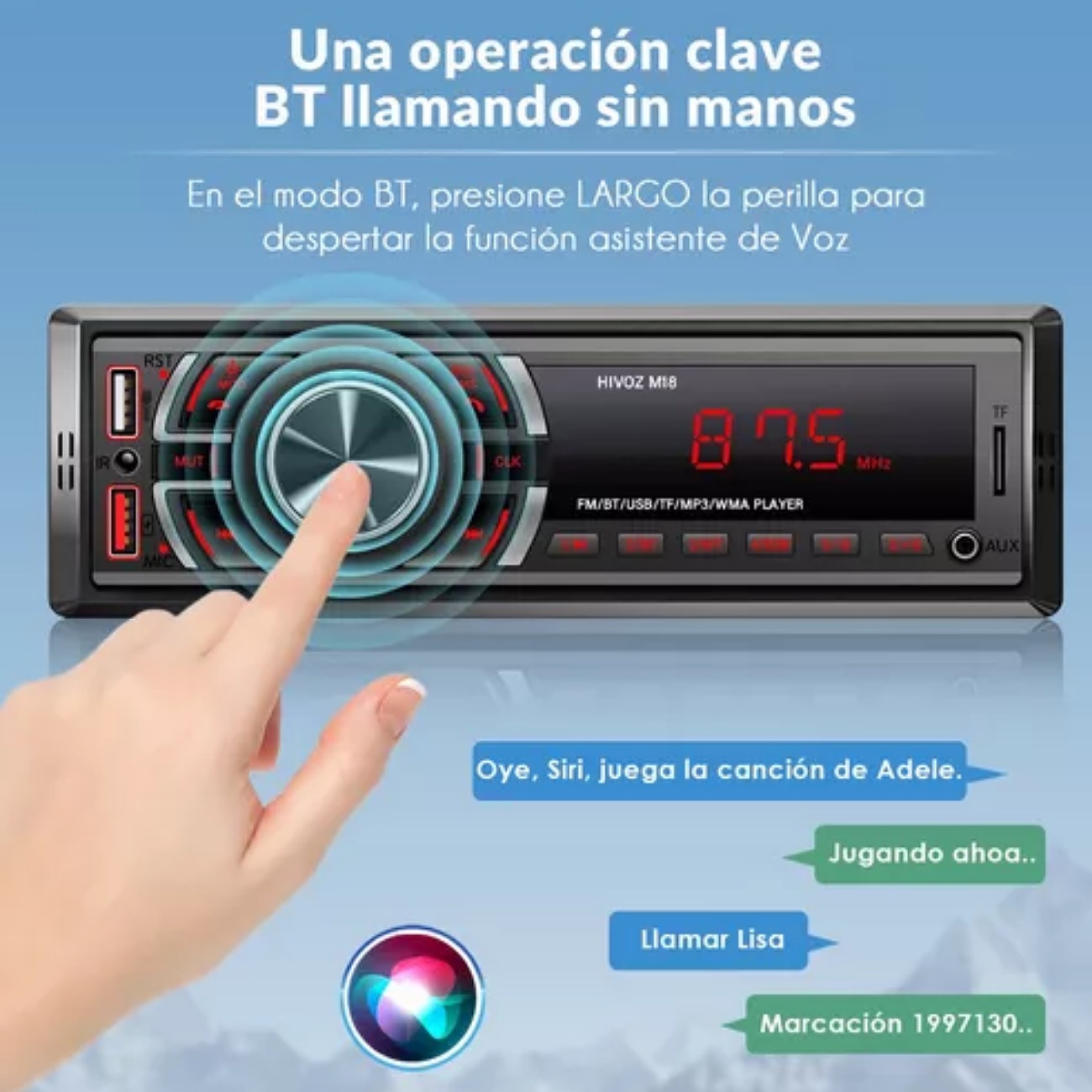 Auto Estereo Coche Reproductor Mp3 Radio Con Bt Aux Usb Sd