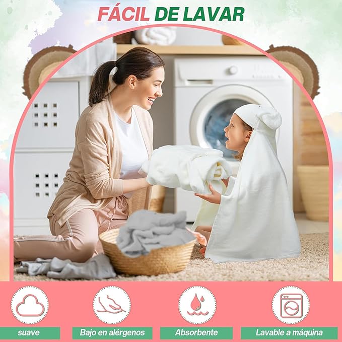 A Tucorresi Toalla de baño con Capucha para niños - Ultra Suave y Extragrande, con Capucha para niñas y niño de 2 a 9 Años,85 * 120cm,La osa Menor (Gris).