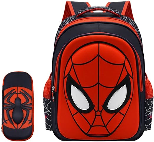 Mochila de Araña con Estuche de Lápices para Niños, Mochila para Niños de 3 a 6 Años, Impermeable, Ligera, Alta CapacidadMochila de Araña con Estuche de Lápices para Niños, Mochila para Niños de 3 a 6 Años, Impermeable, Ligera, Alta Capacidad.