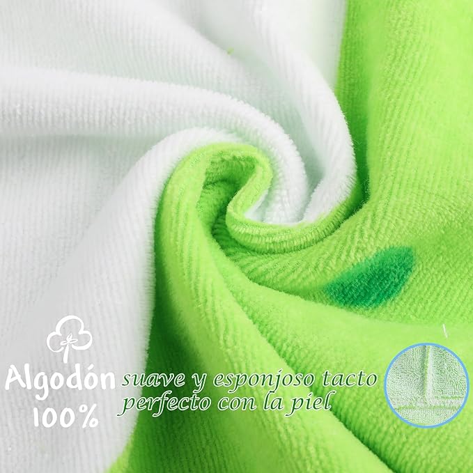 A Jogoi Toalla de Baño con Capucha para Niños Albornoz de Diseño Dinosaurio Poncho 100% Algodón Súper Suave y Absorbente Bata de Baño para Ducha Piscina Playa Camping.