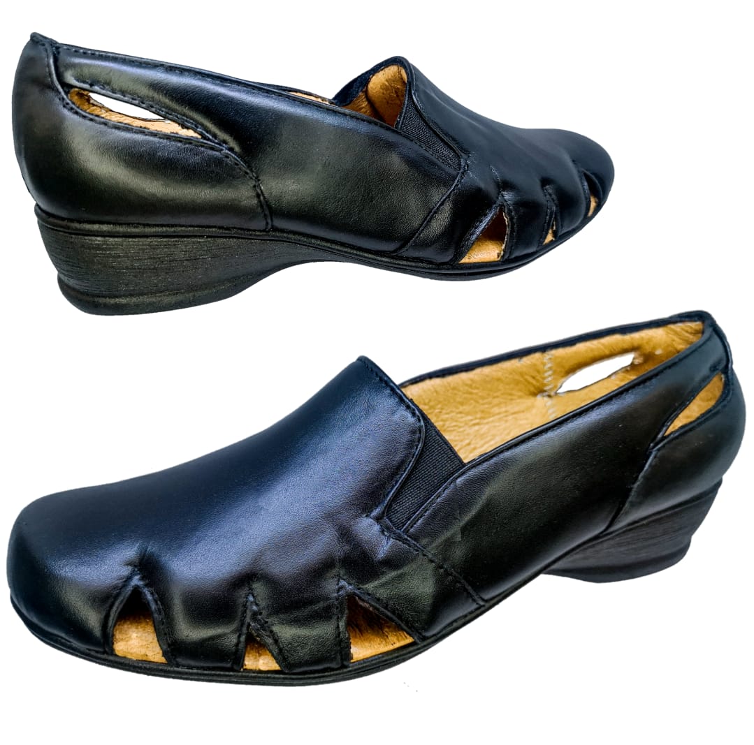 Calzado Tipo Huarache Para Pie Delicado Borrego Para Dama Color Negro.