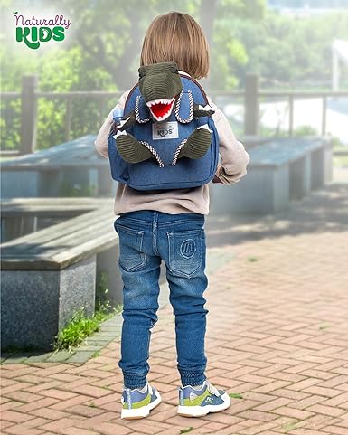 Naturally KIDS Mochila de dinosaurio - Juguetes de dinosaurio para niños de 3 a 5 años - Mochila para niños pequeños con animal de peluche - Regalos para niños de 3 años.