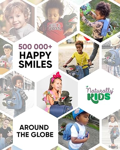 Naturally KIDS Mochila de dinosaurio - Juguetes de dinosaurio para niños de 3 a 5 años - Mochila para niños pequeños con animal de peluche - Regalos para niños de 3 años.