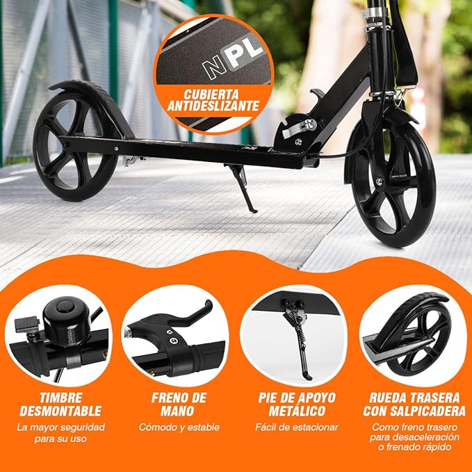 A Scooter Patinete Plegable para Adultos y Adolescentes,Patinete