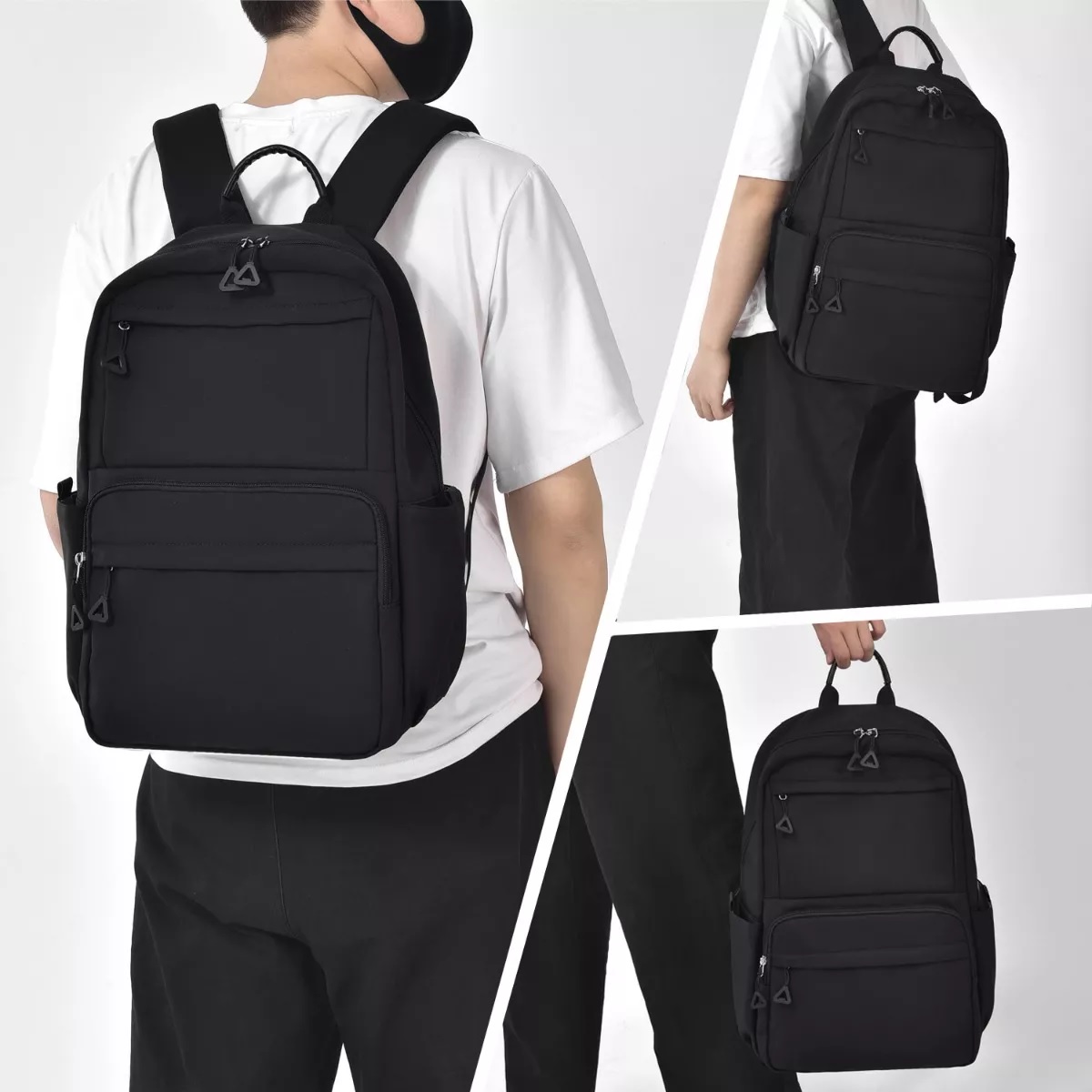 Mochila Casual De Gran Capacidad Para Hombres Y Mujeres Negro