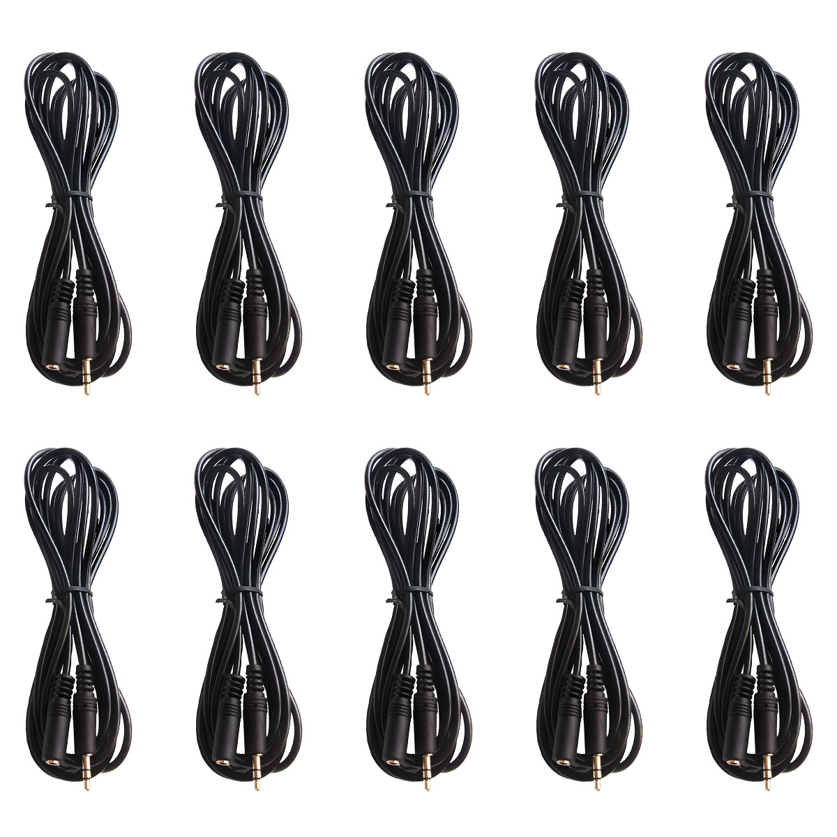 Paquete 10 Cables Extensión Auxiliar Estéreo Macho a Hembra 3.5mm 3m.