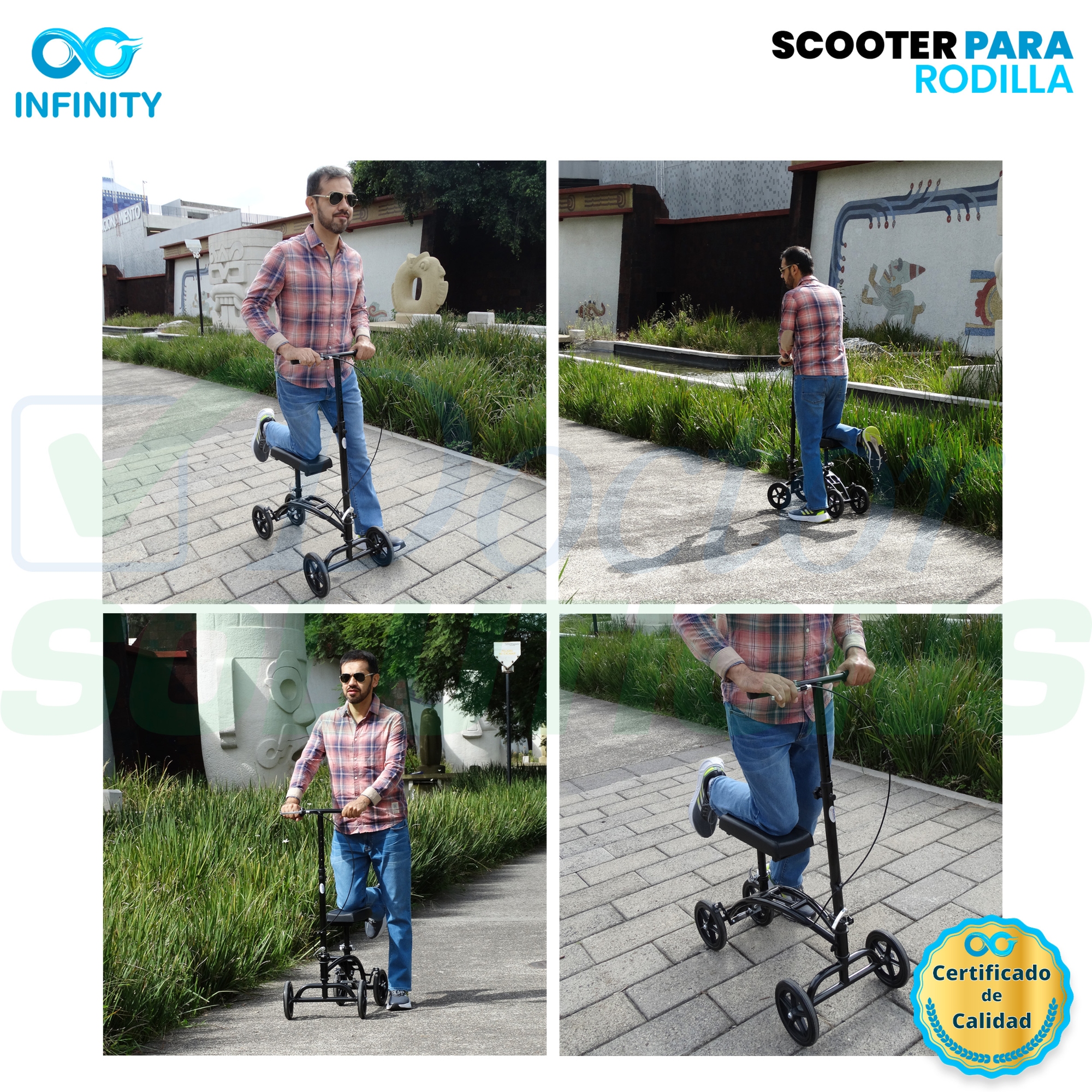 Andadera Ortopédica, Scooter Rider Para Rodilla Con Frenos.