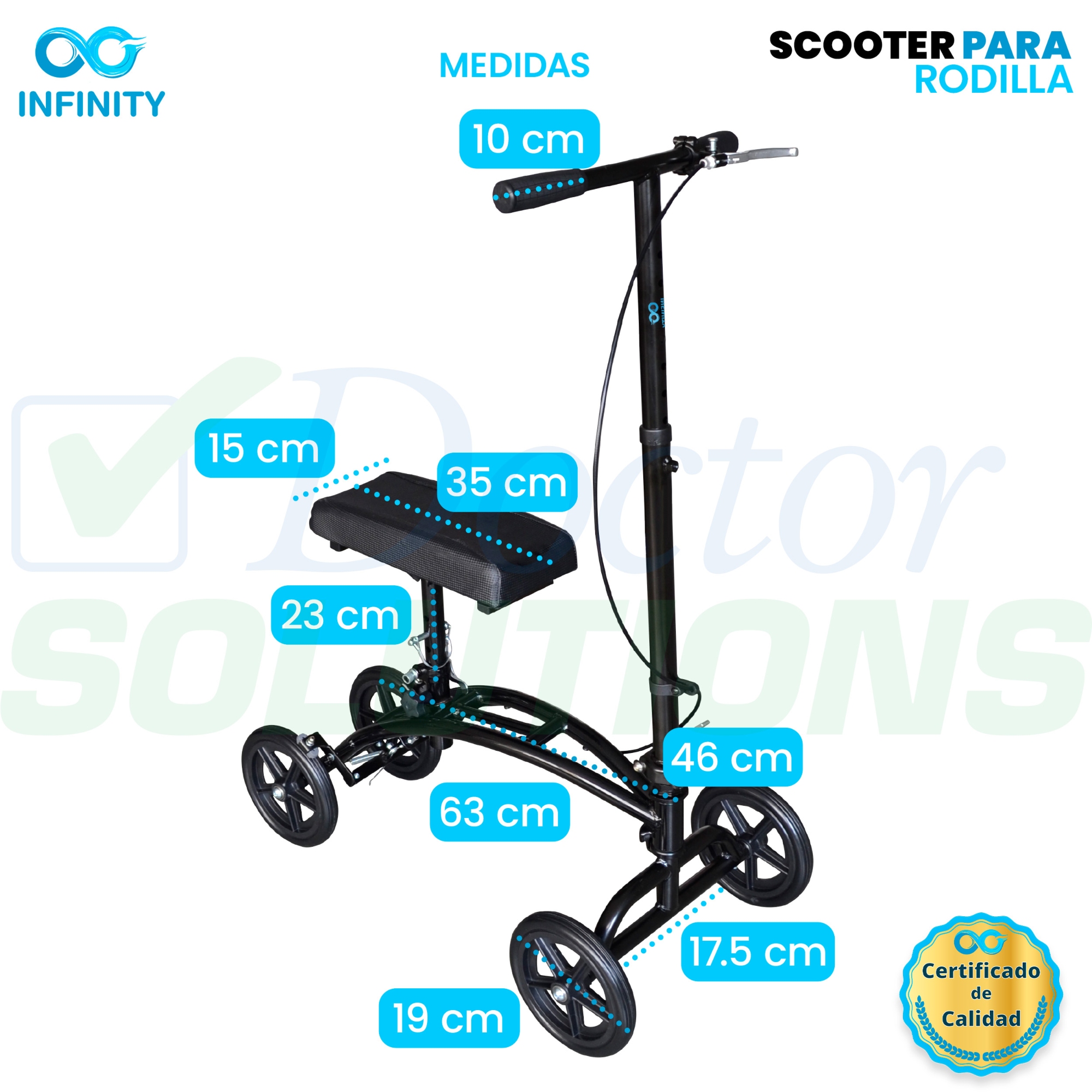 Andadera Ortopédica, Scooter Rider Para Rodilla Con Frenos.