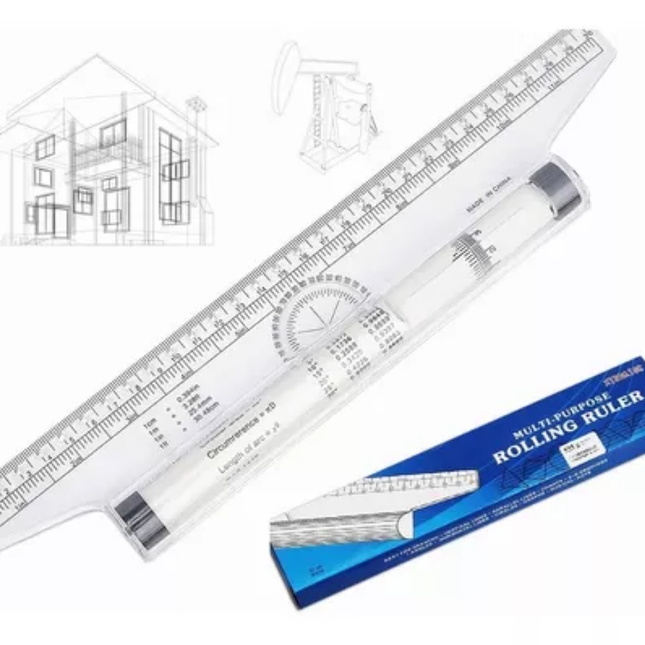 Multi Regla Rodante 30cm De Dibujo Rolling Roller Profesiona