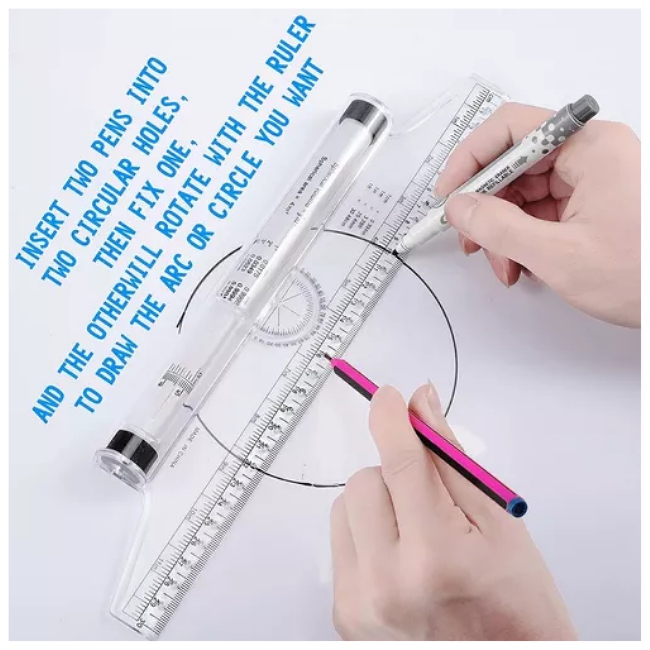 Multi Regla Rodante 30cm De Dibujo Rolling Roller Profesiona