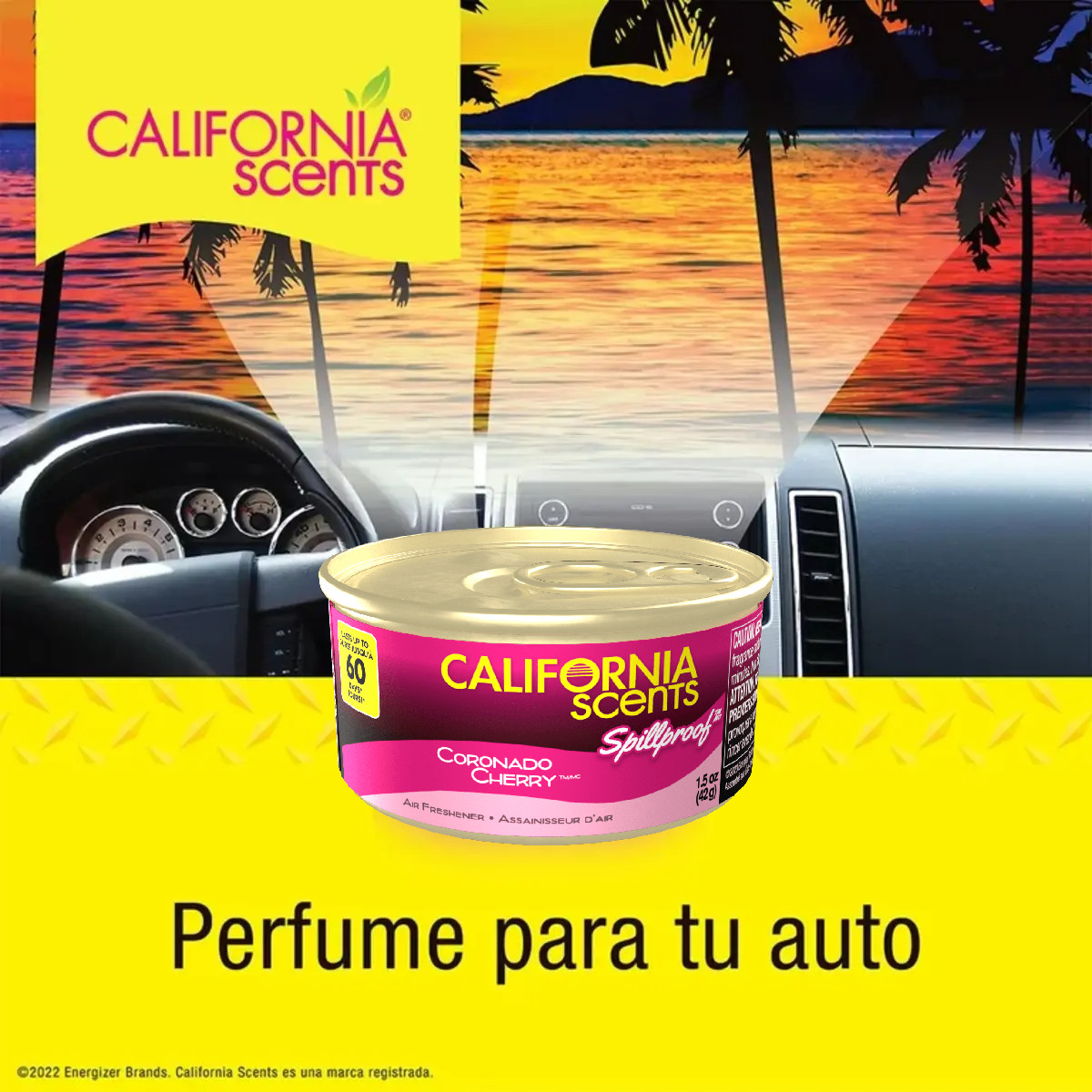 Aromatizante Auto California Scents Cherry corcho 60 días.