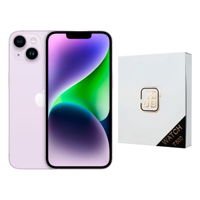 iPhone 14 128GB Morado CHIP Reacondicionado Grado A + Reloj Genérico.