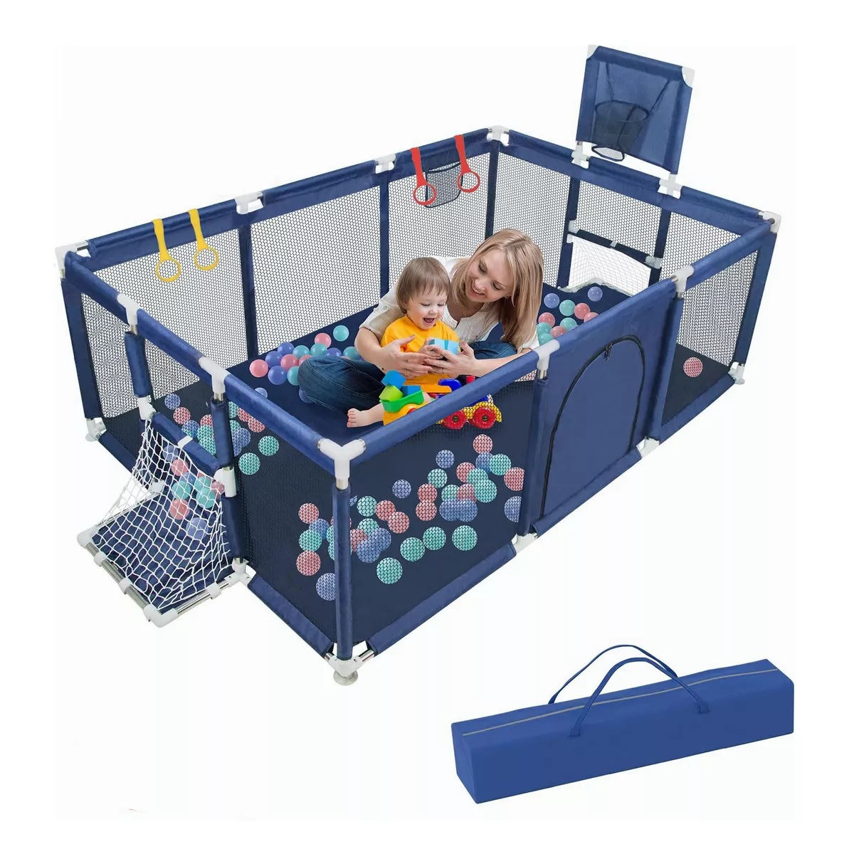Corralito Para Bebe Gimnasio De Juegos Infantil Azul