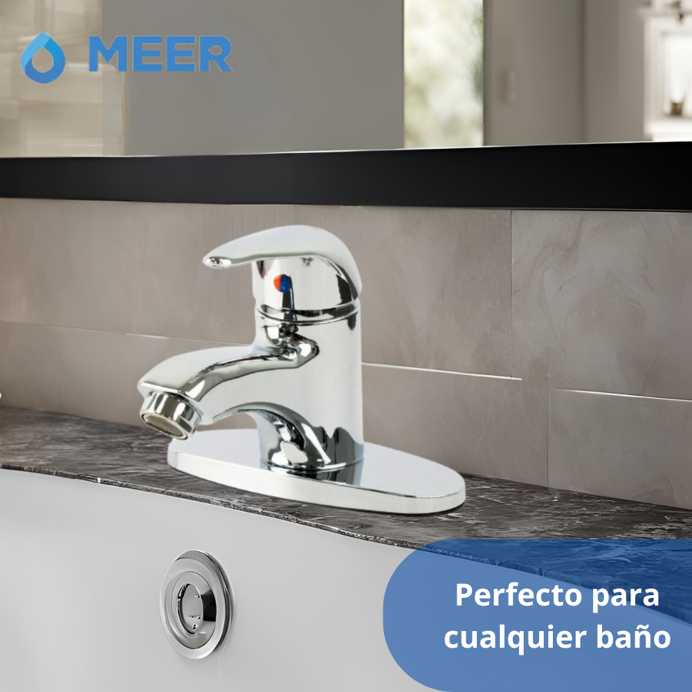 CNX Mezcladora para Lavabo Cromada, Incluye Mangueras para agua Fría y Caliente