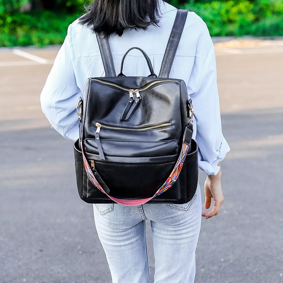 Mochila Bolsa De Hombro Impermeable Negro