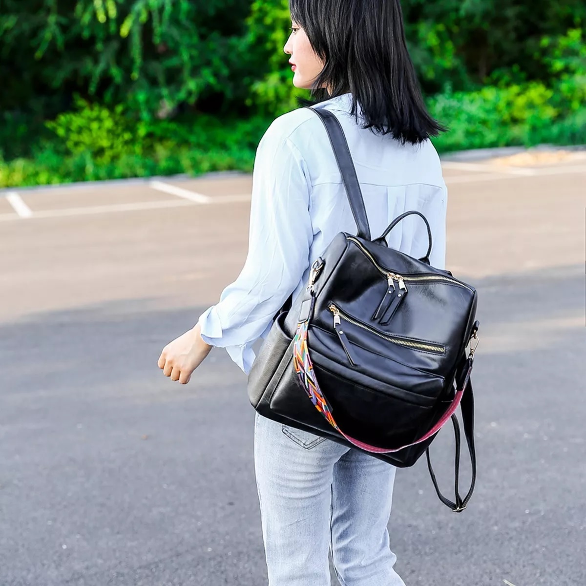 Mochila Bolsa De Hombro Impermeable Negro
