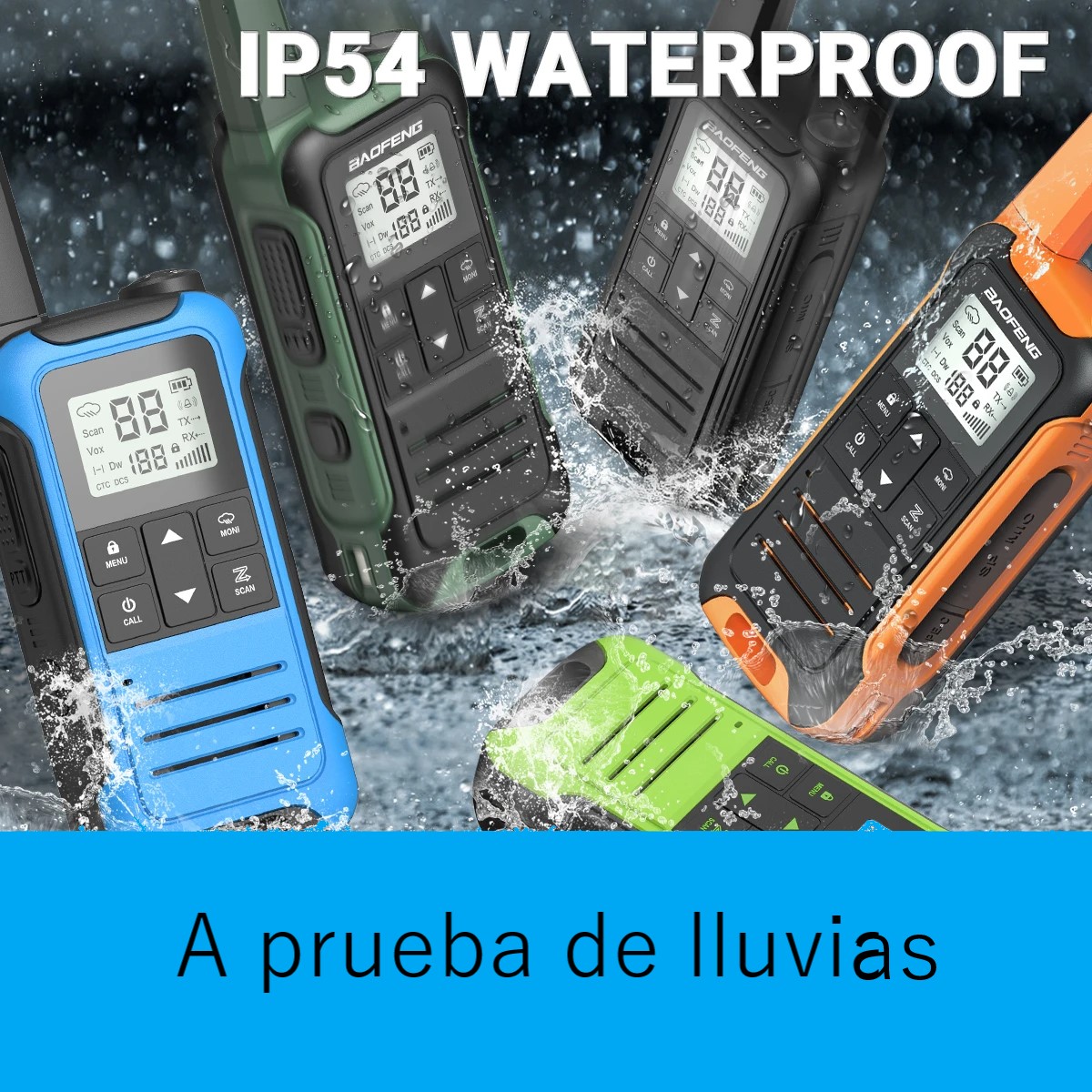Walkie talkie Radio verde bidireccional carga tipo C de largo alcance recargable viaje Camping.