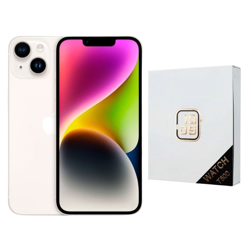 iPhone 14 128GB Blanco E-SIM Reacondicionado Grado A + Reloj Genérico.