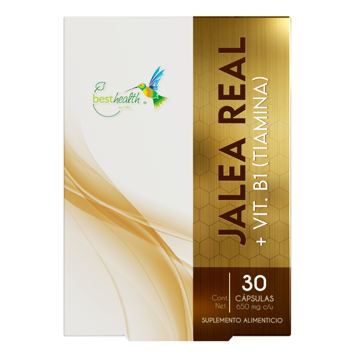 Jalea Real + Vitamina B1 Tiamina 30 Cápsulas Best Health Suplemento Alimenticio