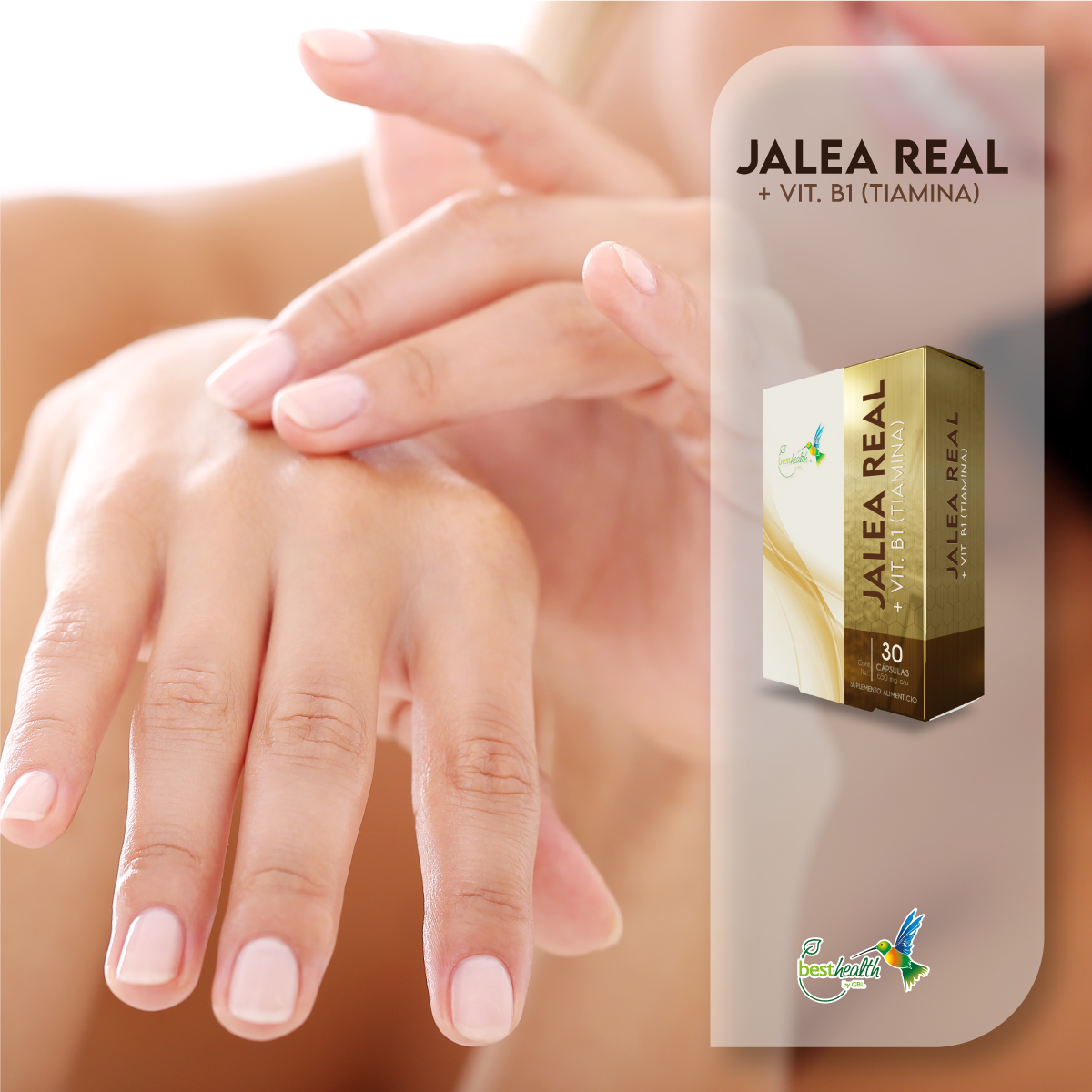 Jalea Real + Vitamina B1 Tiamina 30 Cápsulas Best Health Suplemento Alimenticio