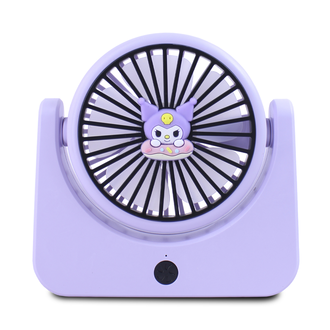 Mini Ventilador Violeta De Escritorio 3 Velocidades Recargable.