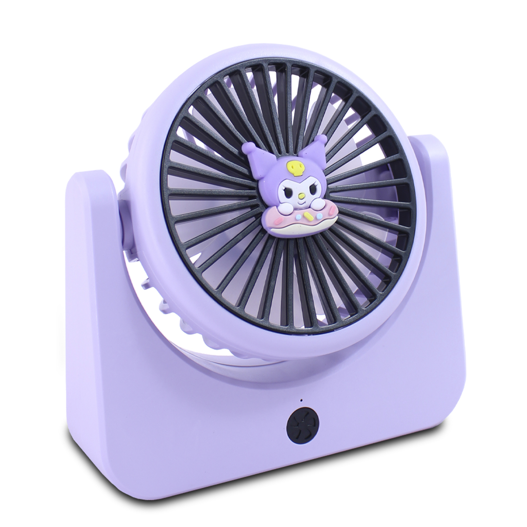 Mini Ventilador Violeta De Escritorio 3 Velocidades Recargable.