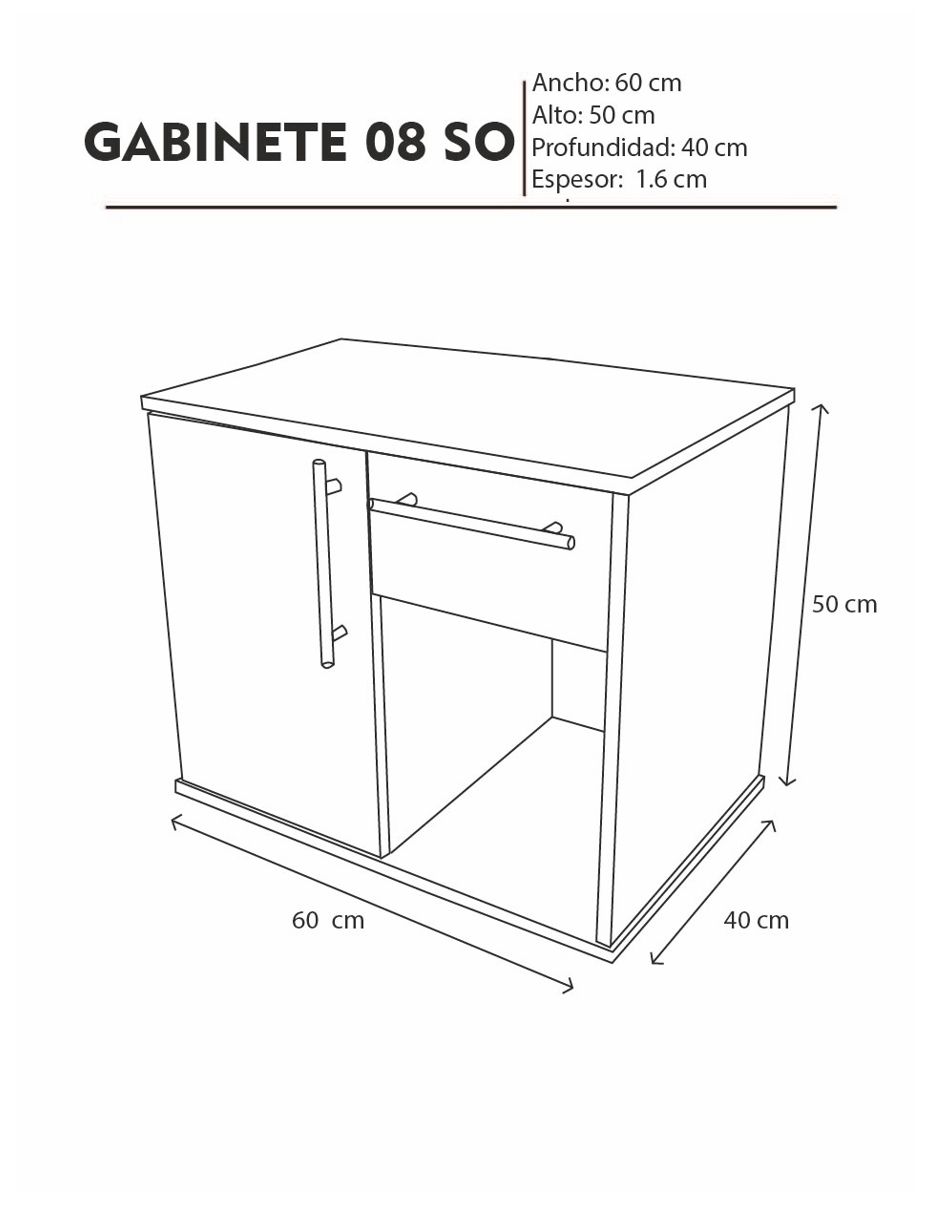 Gabinete Para Baño Con Puerta Y Cajón Sin Lavabo Y Monomando