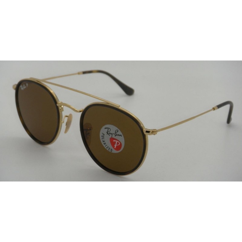 Lentes de sol Ray Ban Rb3647n 001/57 Round Double Bridge Cafe Polarizado