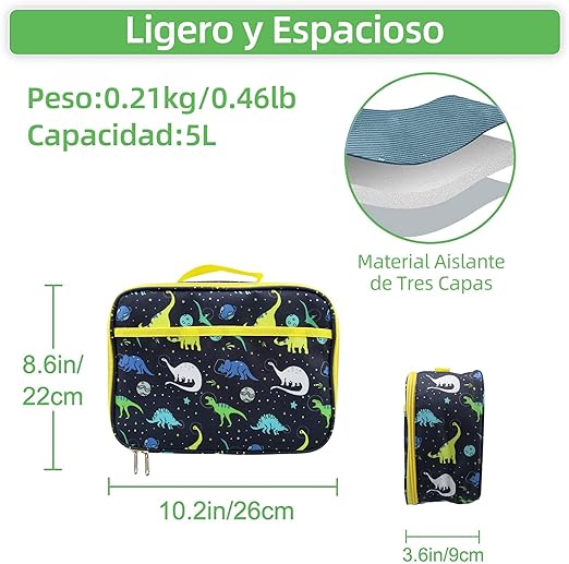 Bolsa de Almuerzo, Loncheras Reutilizable, Bolsa Termica Hielera de A Prueba de Goteo, Bolsa de Comida Tela Oxford Impermeable Portátil para el Trabajo de Picnic Fiesta Oficina (verde).