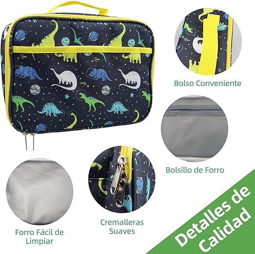 Bolsa de Almuerzo, Loncheras Reutilizable, Bolsa Termica Hielera de A Prueba de Goteo, Bolsa de Comida Tela Oxford Impermeable Portátil para el Trabajo de Picnic Fiesta Oficina (verde).