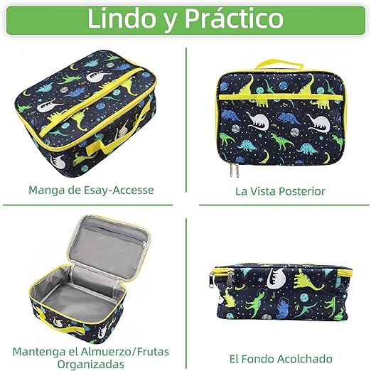Bolsa de Almuerzo, Loncheras Reutilizable, Bolsa Termica Hielera de A Prueba de Goteo, Bolsa de Comida Tela Oxford Impermeable Portátil para el Trabajo de Picnic Fiesta Oficina (verde).