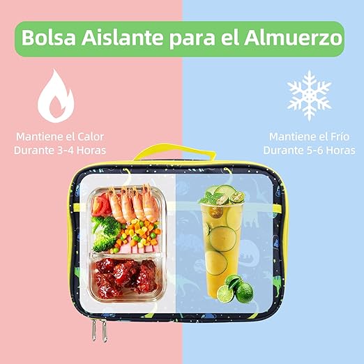 Bolsa de Almuerzo, Loncheras Reutilizable, Bolsa Termica Hielera de A Prueba de Goteo, Bolsa de Comida Tela Oxford Impermeable Portátil para el Trabajo de Picnic Fiesta Oficina (verde).