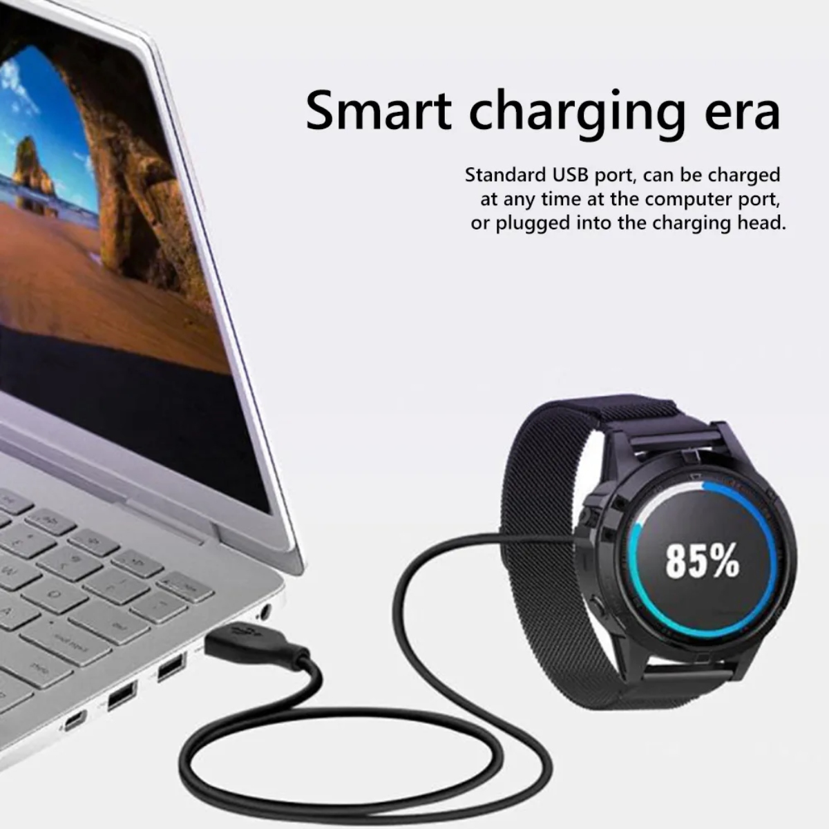 Cargador Para Smart Watch Compatible Con Garmin Fènix Usb