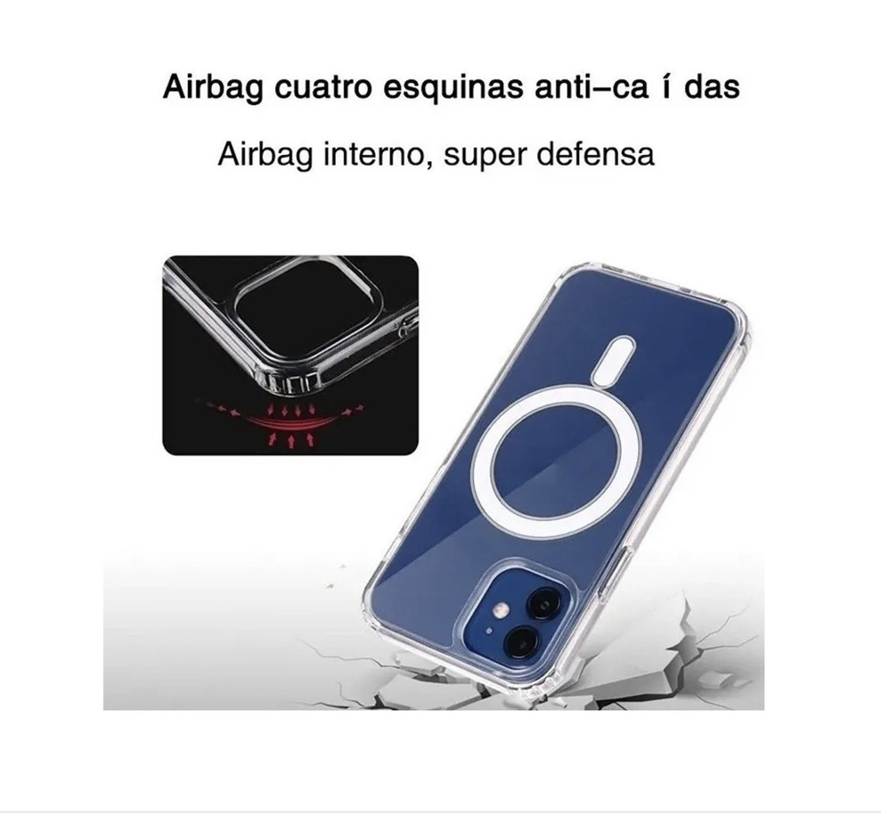 Funda Acrigel Transparente con MagSafe más Mica de Cristal Gratis para iPhone XR.