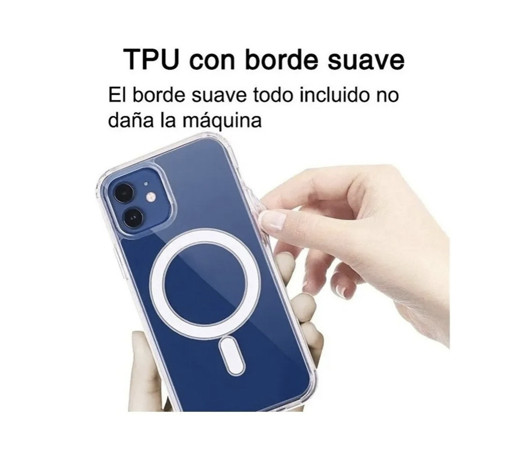 Funda Acrigel Transparente con MagSafe más Mica de Cristal Gratis para iPhone XR.