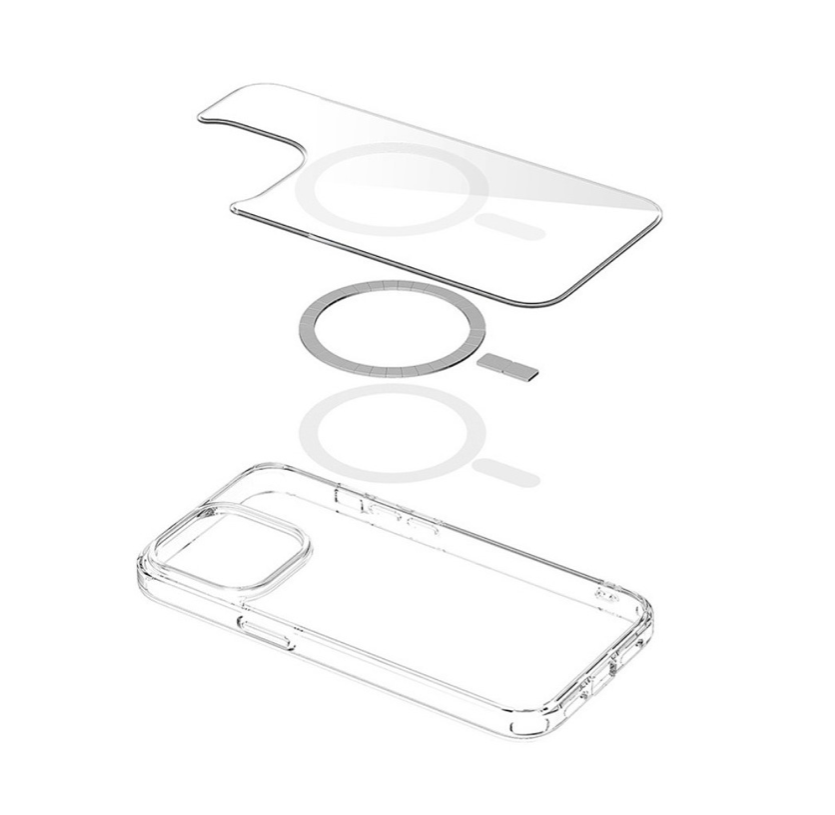 Funda Acrigel Transparente con MagSafe más Mica de Cristal Gratis para iPhone XR.