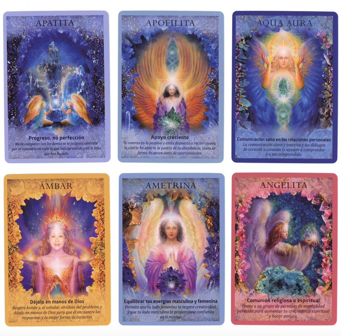 Oráculo de los Angeles de Cristal 44 cartas en español + ebook
