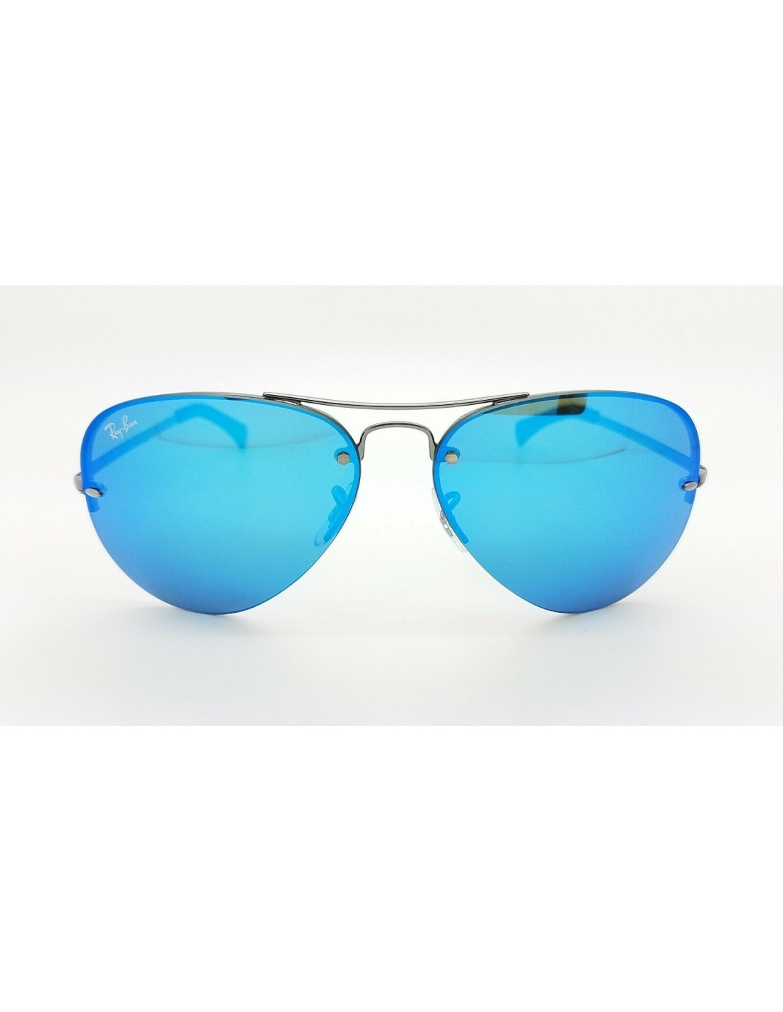 Lentes de sol Ray Ban RB3449 004/55 Aviator Azul Espejo Negro