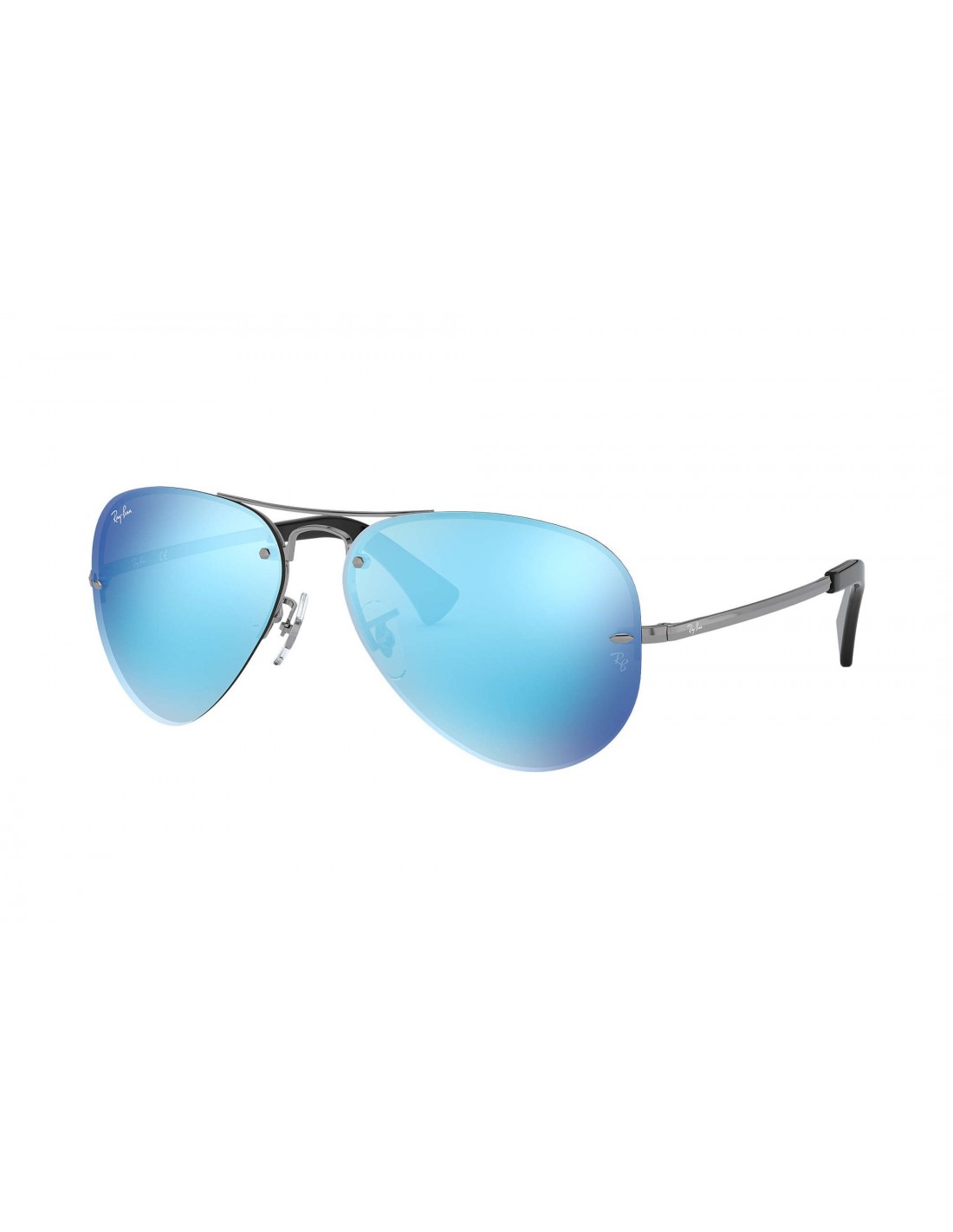 Lentes de sol Ray Ban RB3449 004/55 Aviator Azul Espejo Negro