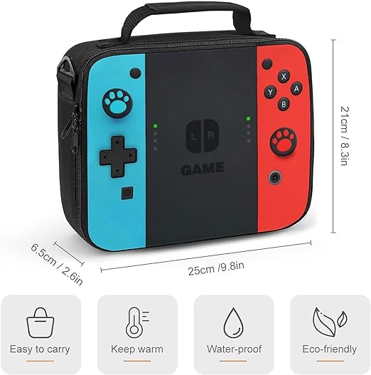 Lonchera aislada para niños y niñas, diseño de juego, para trabajo, oficina, viajes, pícnic, senderismo, playa,