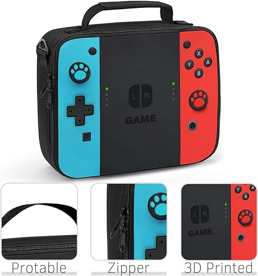 Lonchera aislada para niños y niñas, diseño de juego, para trabajo, oficina, viajes, pícnic, senderismo, playa,