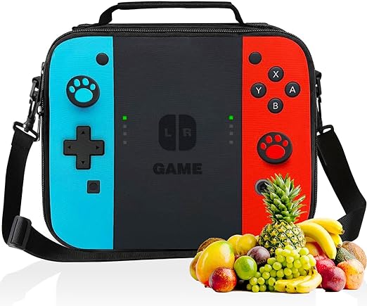 Lonchera aislada para niños y niñas, diseño de juego, para trabajo, oficina, viajes, pícnic, senderismo, playa,