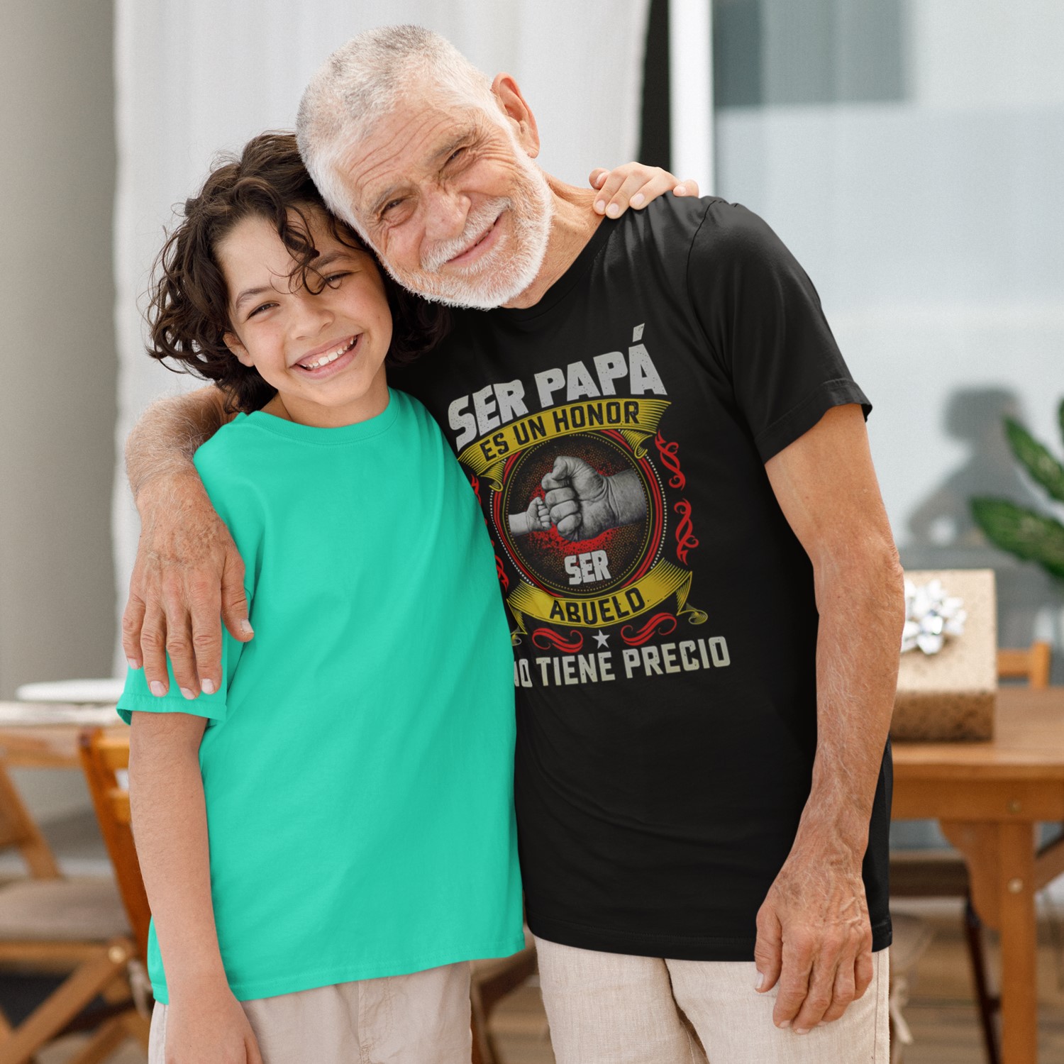 Playera Caballero AxoloTee - Ser papá es un honor, Ser abuelo no tiene precio.