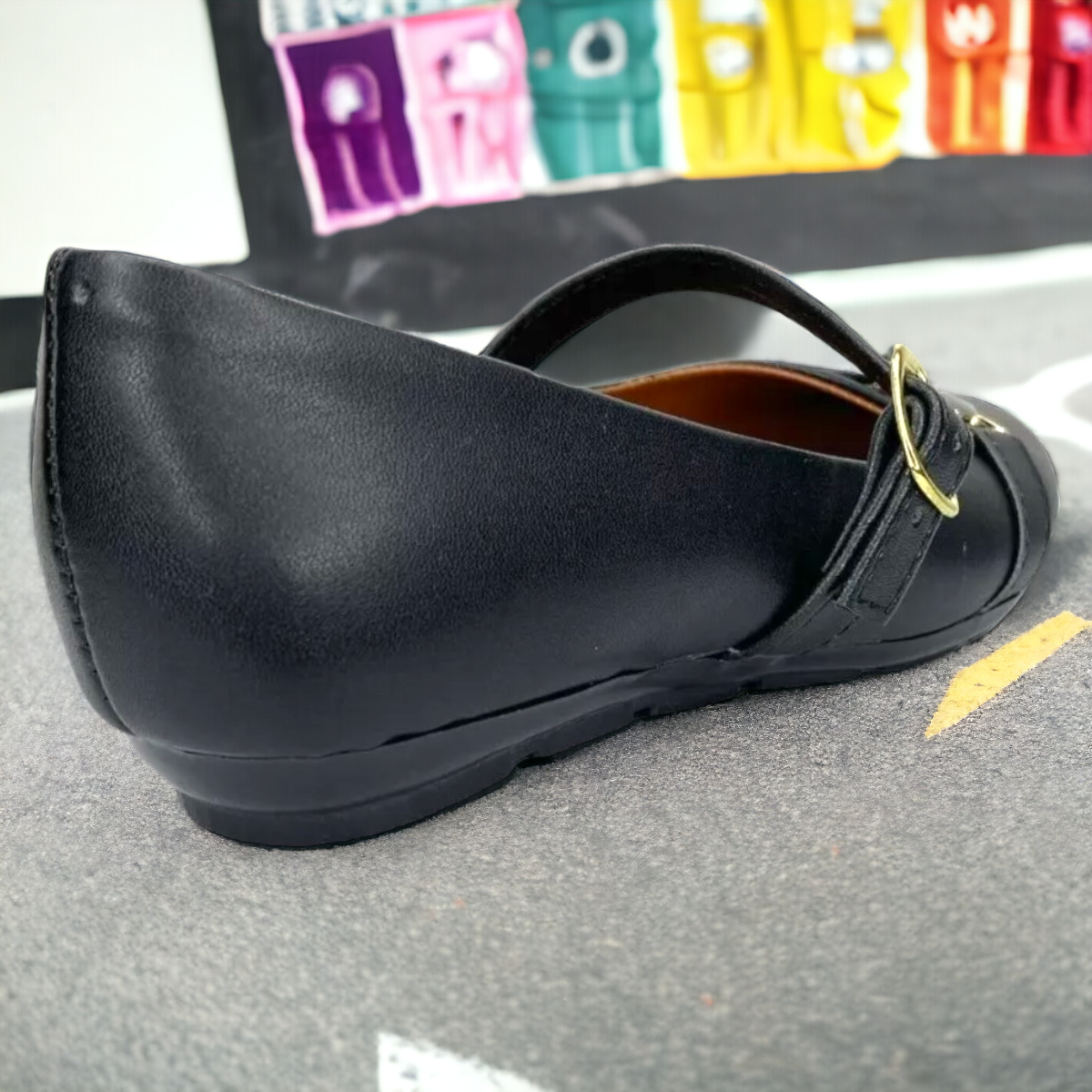 Zapato Escolar Para Niña Resistente De Escolta Negro LAS CUATAS.